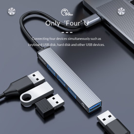 USB хъб Orico USB3.0/2.0 HUB 4 port - Type-C input - AH-13-GY