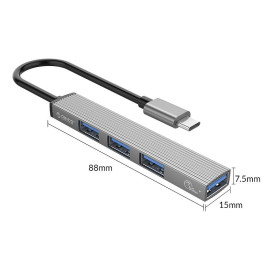 USB хъб Orico USB3.0/2.0 HUB 4 port - Type-C input - AH-13-GY