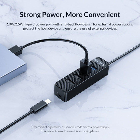 USB хъб Orico USB3.0/2.0 HUB 4 ports - TWU32-4A