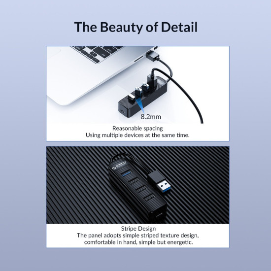 USB хъб Orico USB3.0/2.0 HUB 4 ports - TWU32-4A