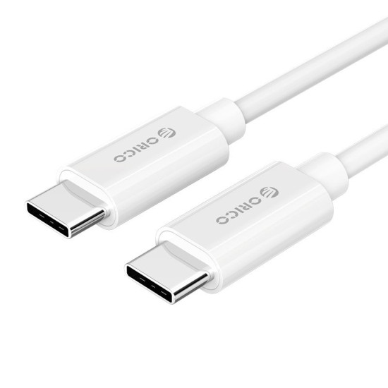 USB кабел Orico Type-C to Type-C - 3A, white, 1m - BCU-10