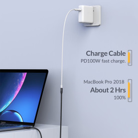 USB кабел Orico USB 3.2 Gen2x2 - Type-C Male to Female Extension PD100W 20Gbps 1.0m Black - CY32-10-BK