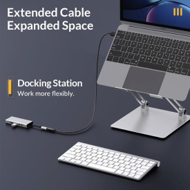 USB кабел Orico USB 3.2 Gen2x2 - Type-C Male to Female Extension PD100W 20Gbps 1.0m Black - CY32-10-BK