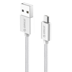 USB кабел Orico USB AM to Micro BM 1.0m, 2.4A charging, silver - EDC-10-SV