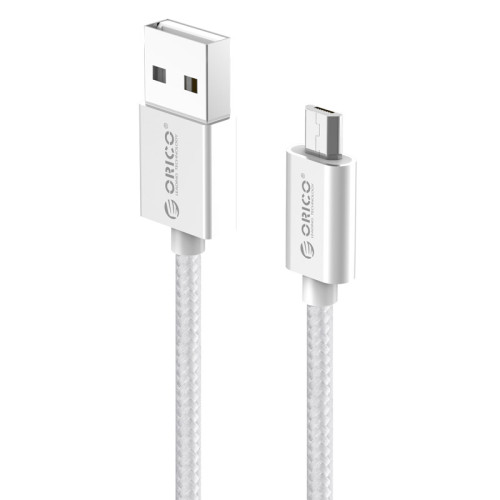 USB кабел Orico USB AM to Micro BM 1.0m, 2.4A charging, silver - EDC-10-SV