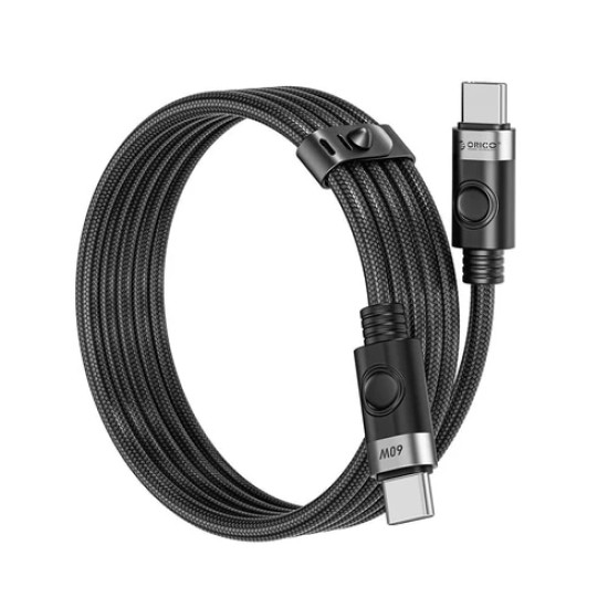 USB кабел Orico USB C-to-C PD 60W Charging 1.0m Black - CDX-60CC-BK