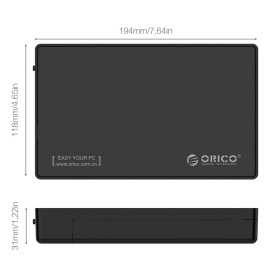 Кутия за диск Orico Storage - Case - 3.5 inch TYPE C, UASP, black - 3588C3-BK