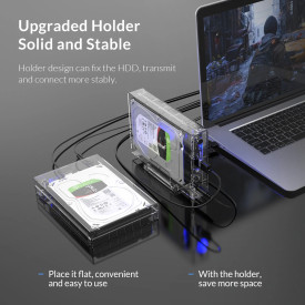 Кутия за диск Orico Storage - Case - 3.5 inch USB3.0 transparent, Vertical - 3159U3