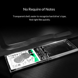 Външна кутия за диск Orico Storage - Case - 2.5 inch 10Gbps Type-C Transparent - 2139C3-G2-CR-EP