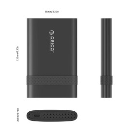 Външна кутия за диск Orico Storage - Case - 2.5 inch, Type-C, Rubber bands 3 colors - 2538C3-BK