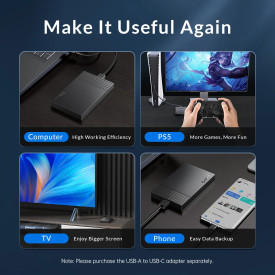 Външна кутия за диск Orico Storage - Case - 2.5 inch USB3.0 Black - 2526U3-V1-BK