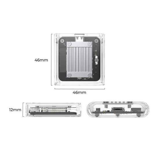 Външна кутия за диск Orico Storage - Case - M.2 2230 NVMe - TC20-M2-10G-GY-BP - 10Gbps, Gray