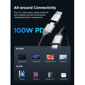 Външна кутия за диск Orico Storage - Case - M.2 NVMe M key - USB-C/A, 20Gbps, Built-in Air Cooling, Aluminium - OUM2-G20-SV