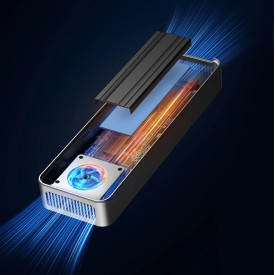 Външна кутия за диск Orico Storage - Case - M.2 NVMe M key - USB-C/A, 20Gbps, Built-in Air Cooling, Aluminium - OUM2-G20-SV