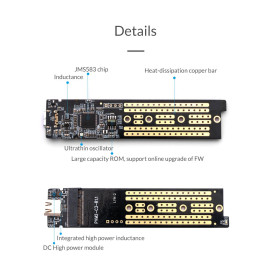 Външна кутия за диск Orico Storage - Case - M.2 NVMe M key - USB3.1 Type-C - TCM2-C3-BK