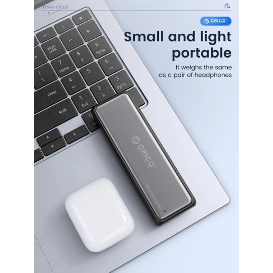 Външна кутия за диск Orico Storage - Case - M.2 NVMe/SATA M/B key - USB3.1 Type-C Gen.2 10Gbps - DDNV-C3-G2-BK-BP