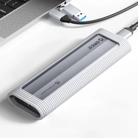Външна кутия за диск Orico Storage - Case - M.2 NVMe/SATA M/B key - USB3.1 Type-C, Silicone Protective Case, 10Gbps - AXM2S-G2-GY-BP