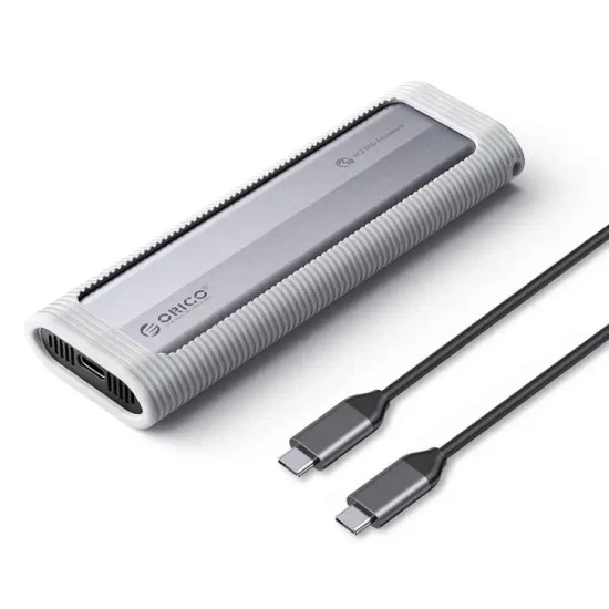 Външна кутия за диск Orico Storage - Case - M.2 NVMe/SATA M/B key - USB3.1 Type-C, Silicone Protective Case, 10Gbps - AXM2S-G2-GY-BP
