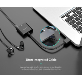 Външна звукова карта Orico USB Sound card - Headphones, Mic, 4 PIN headset, Black - SKT3-BK
