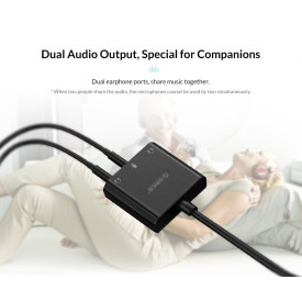 Външна звукова карта Orico USB Sound card - Headphones, Mic, 4 PIN headset, Black - SKT3-BK