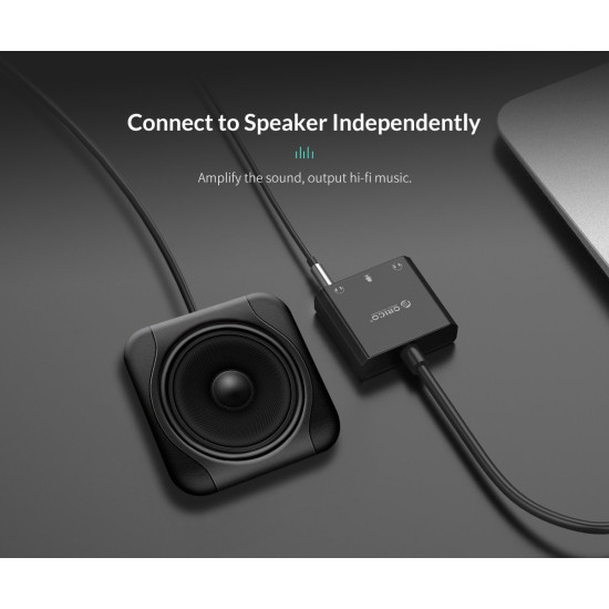 Външна звукова карта Orico USB Sound card - Headphones, Mic, 4 PIN headset, Black - SKT3-BK