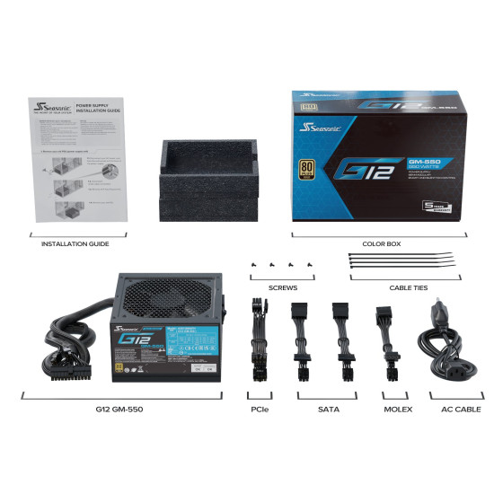 Захранване Seasonic PSU 550W Gold - G12 GM-550
