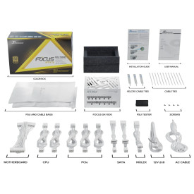 Захранване Seasonic PSU ATX 3.1 1000W Gold, Full Modular, PCIe 5.1 - FOCUS-GX-1000-V4-WHITE