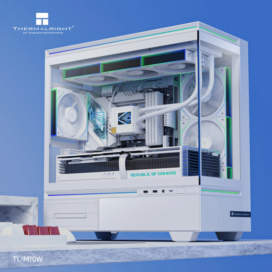Кутия за компютър Thermalright Case mATX - TL-M10 White - 4 x 120 mm ARGB included, USB-C