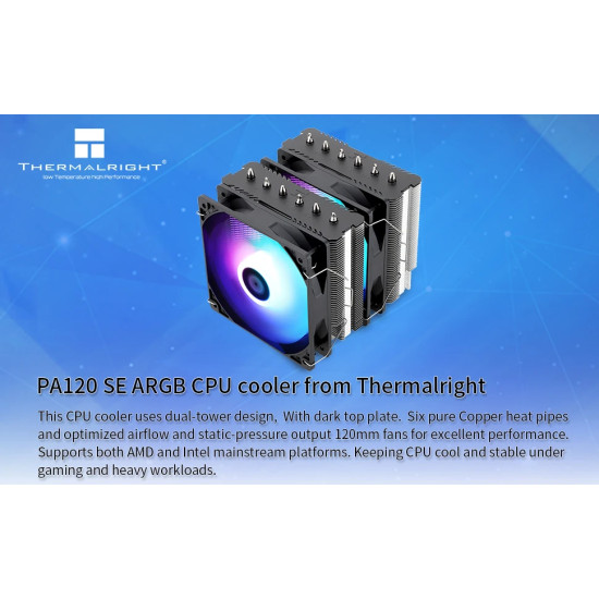 Охладител за процесор Thermalright CPU Cooler Peerless Assassin 120 SE A-RGB - Dual-Tower - LGA1851/LGA1700/AM5