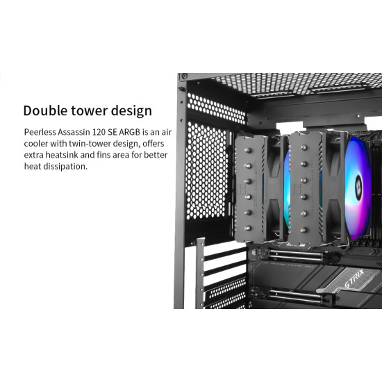Охладител за процесор Thermalright CPU Cooler Peerless Assassin 120 SE A-RGB - Dual-Tower - LGA1851/LGA1700/AM5