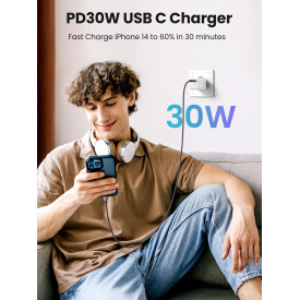 Зарядно Ugreen Charger Wall GaN 30W CD319 White - 15326