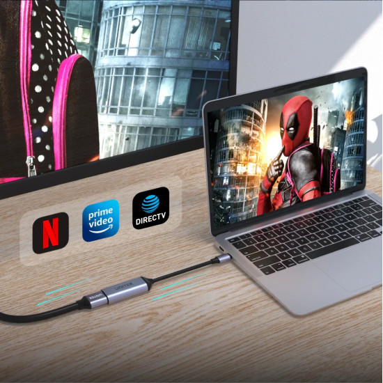 Адаптер Unitek USB-C M / HDMI 2.1 F - 8K, 120Hz, Aluminium - V1416B