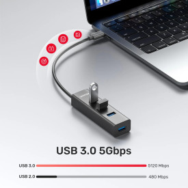 USB хъб Unitek USB-C 4 port - 4 x USB3.0 Black - Y-3089Z01