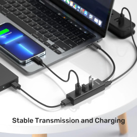 USB хъб Unitek USB-C 4 port - 4 x USB3.0 Black - Y-3089Z01