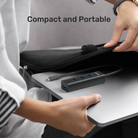 USB хъб Unitek USB-C 4 port - 4 x USB3.0 Black - Y-3089Z01
