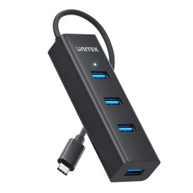 USB хъб Unitek USB-C 4 port - 4 x USB3.0 Black - Y-3089Z01