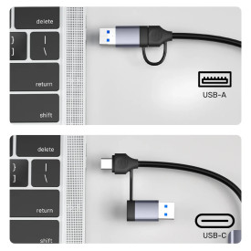 USB хъб Unitek HUB USB-C/USB-A, 3 порта, uHUB P5+, USB3.0 x 3, Card reader, алуминиев, H1320AGY01
