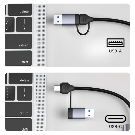 USB хъб Unitek HUB USB-C/USB-A, 3 порта, uHUB P5+, USB3.0 x 3, Card reader, алуминиев, H1320AGY01