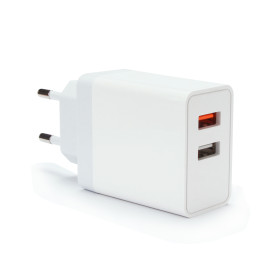 Зарядно VCom Charger Wall - QC3.0 2xUSB 30W White - M050