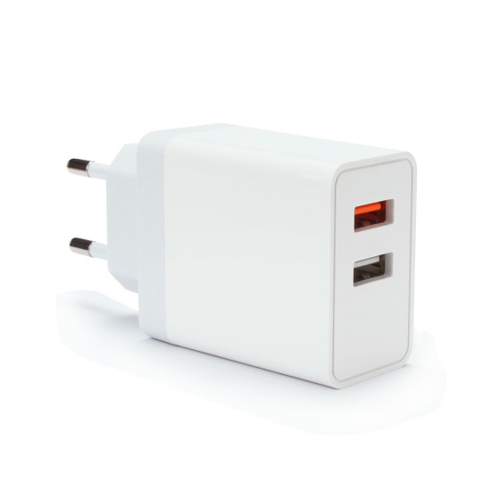 Зарядно VCom Charger Wall - QC3.0 2xUSB 30W White - M050