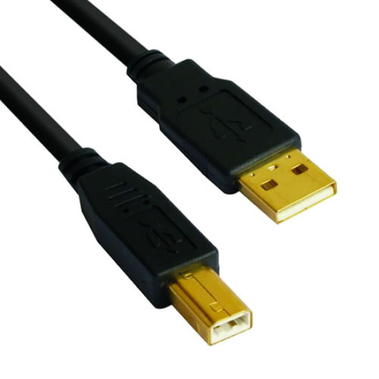 USB кабел VCom USB 2.0 AM / BM High Grade GOLD - CU201G-B-5m