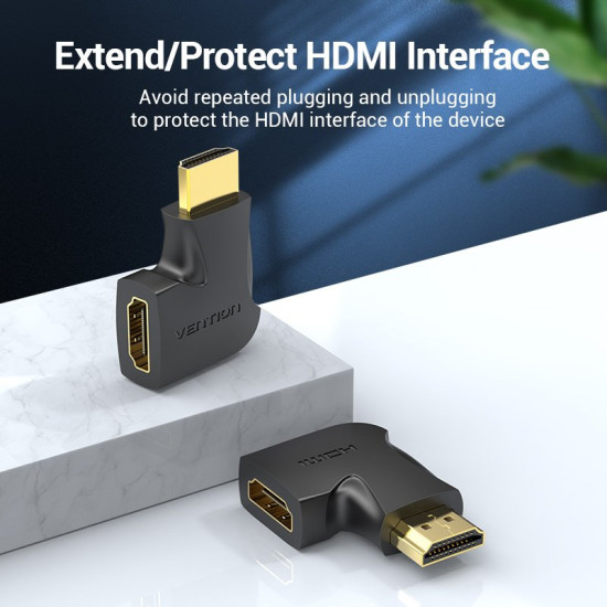 Адаптер Vention HDMI Vertical Flat 270 Degree M/F - AIQB0