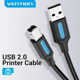 USB кабел Vention USB 2.0 A Male to B Male, Black 0.5m - COQBD