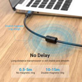 USB кабел Vention USB 2.0 A Male to B Male, Black 0.5m - COQBD