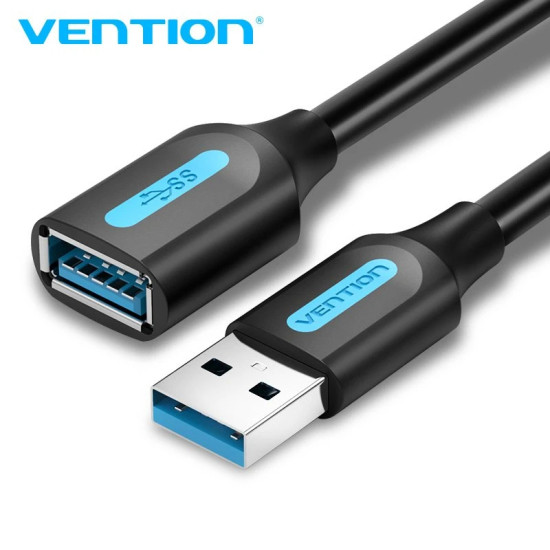 USB кабел Vention USB 3.0 Extension AM / AF - 0.5M Black - CBHBD