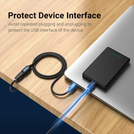 USB кабел Vention USB 3.0 Extension AM / AF - 0.5M Black - CBHBD
