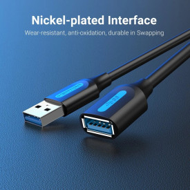 USB кабел Vention USB 3.0 Extension AM / AF - 0.5M Black - CBHBD