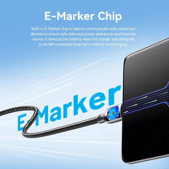 Vention кабел USB2.0 Type-C/Type-C 100W, LED display 2m - TAYBH