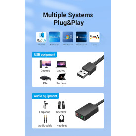 Външна звукова карта Vention USB Sound card - CDYB0