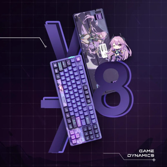 Безжична клавиатура VGN Wireless Gaming Mechanical Keyboard - V87 Jelly Orange - Dynamic Silver Switches [Linear]